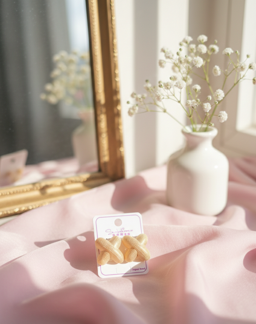 Statement button earrings