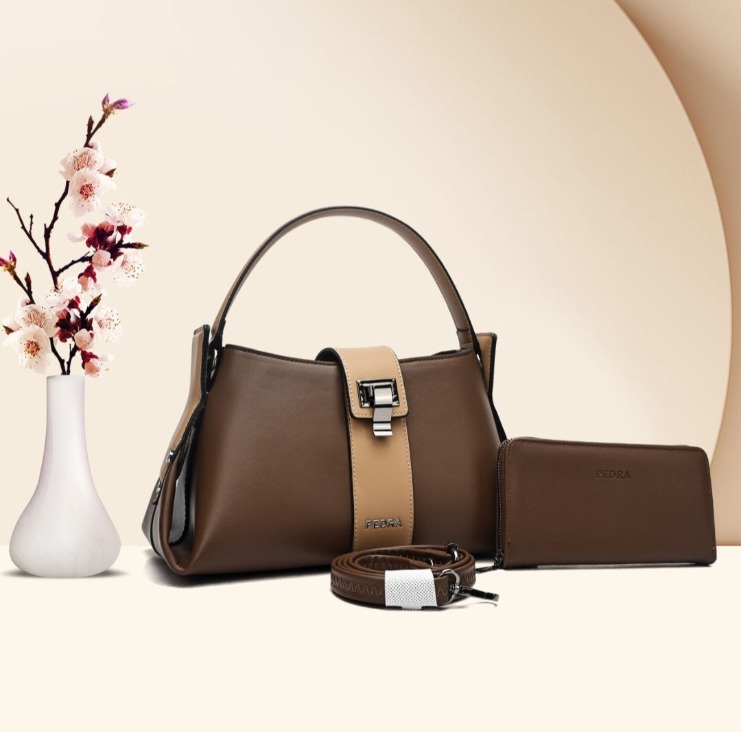 Brown leather midi bag