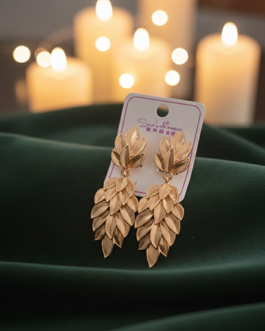 The Athena leaf earrings