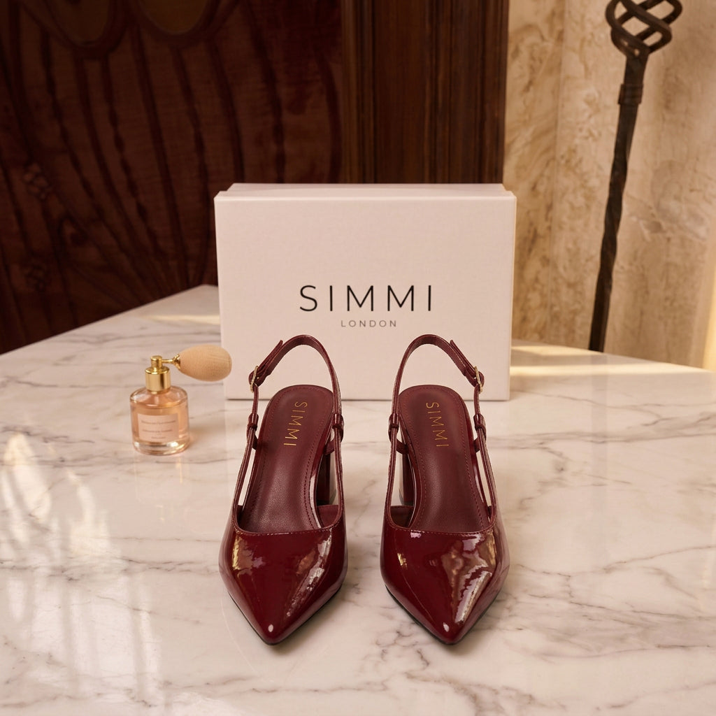 Pointed slingback block heel