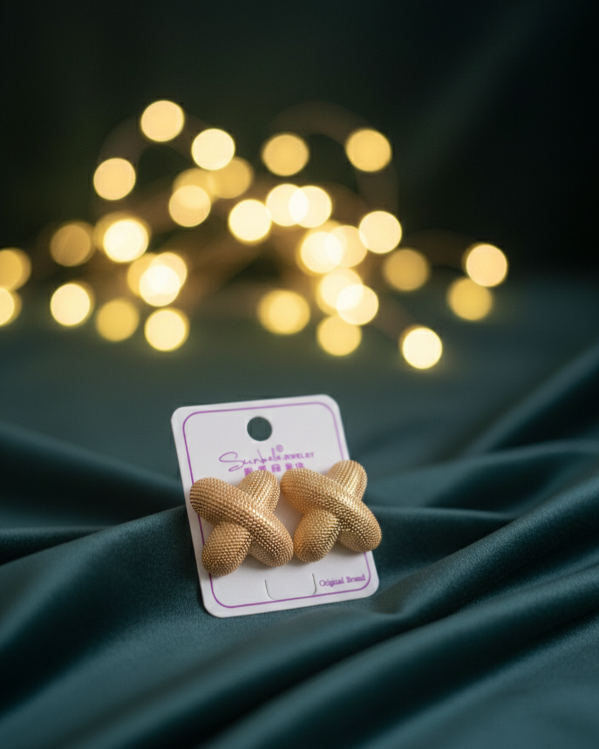 Statement button earrings