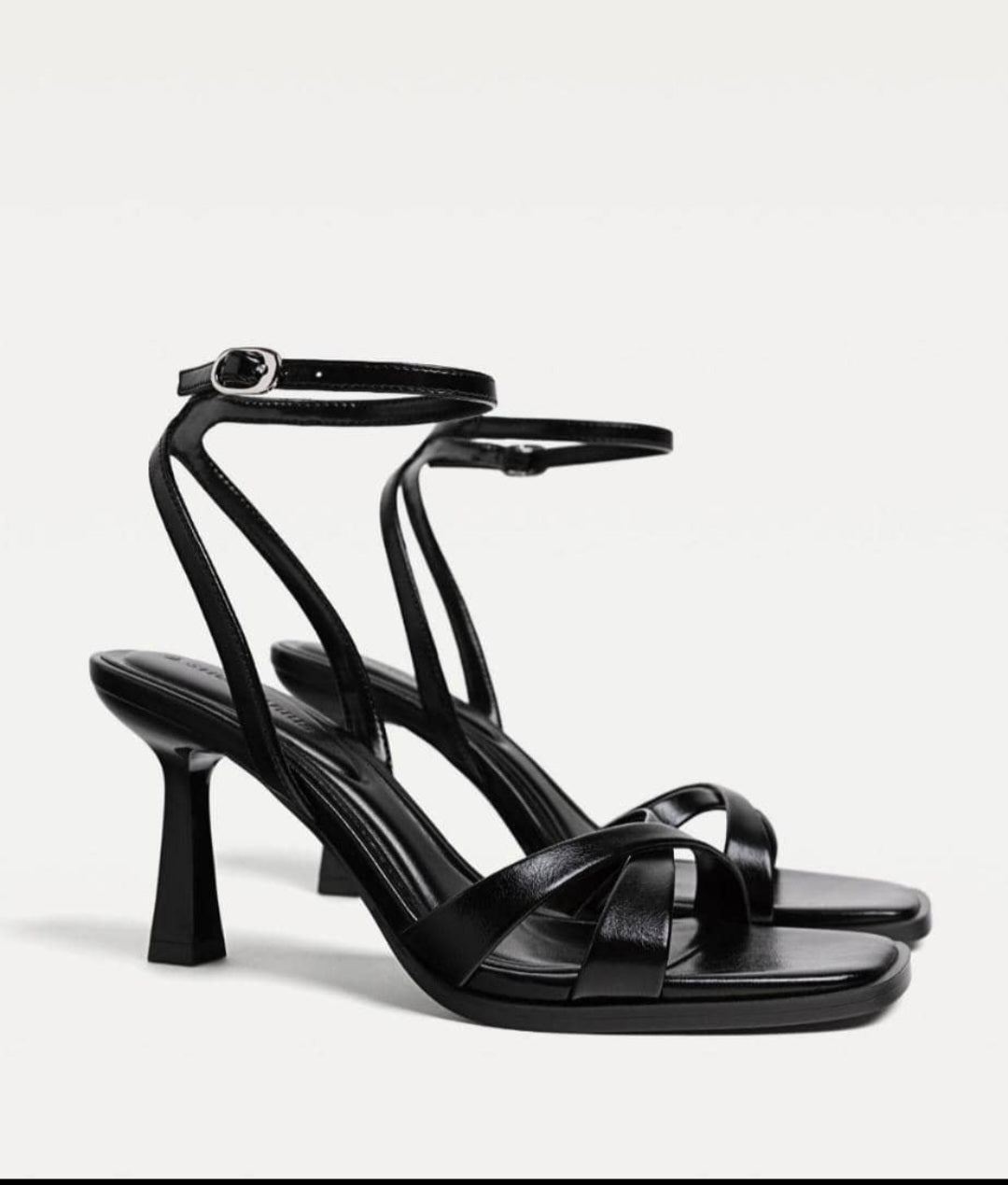 Black low heeled sandals