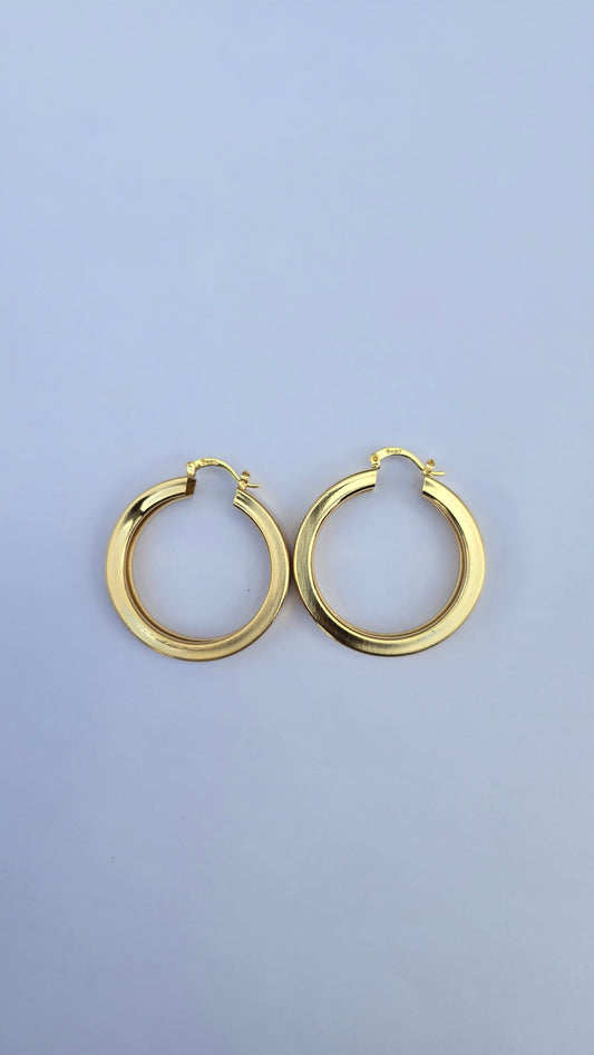 Bold gold hoop earrings