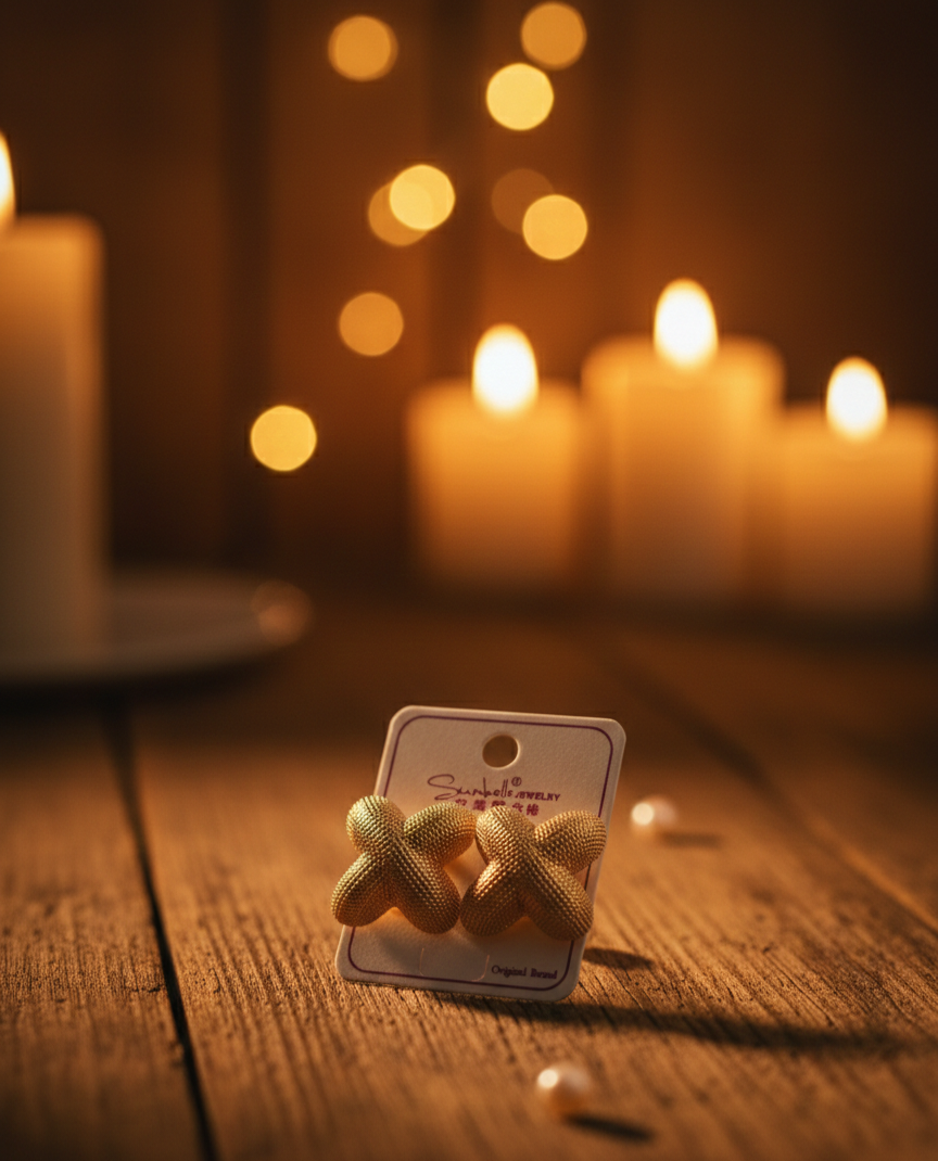 Statement button earrings