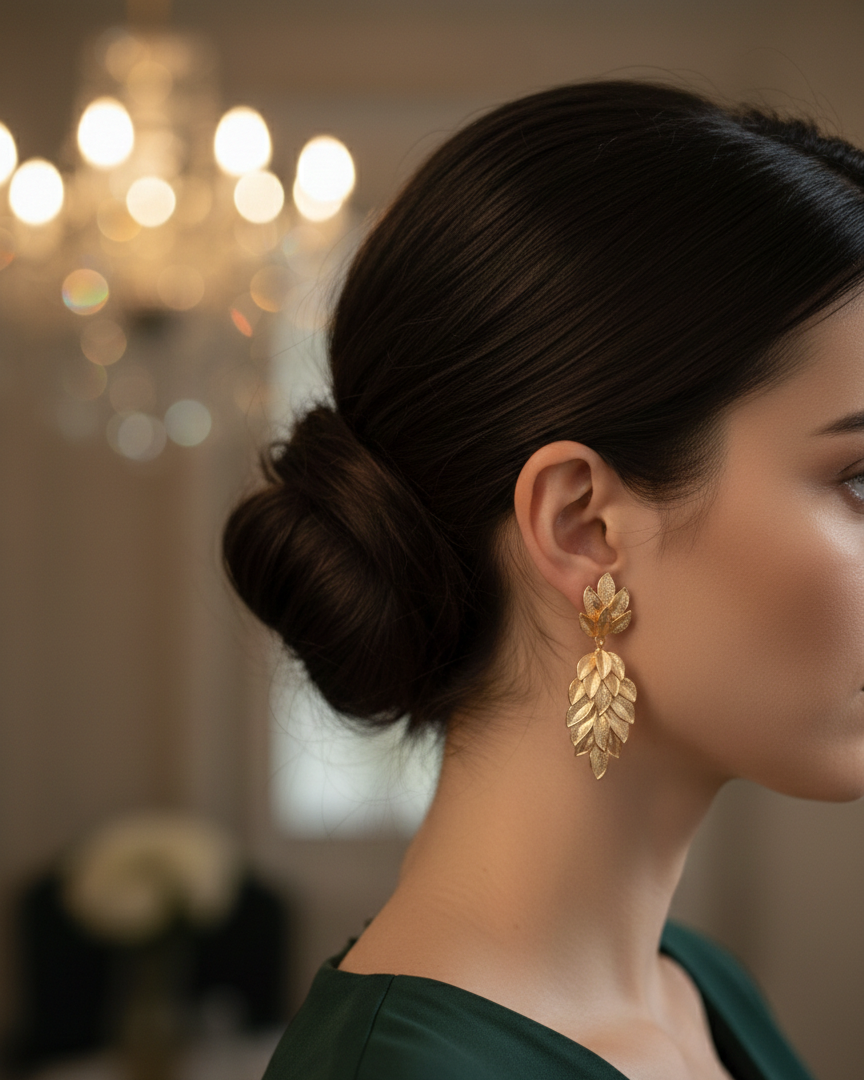 The Athena leaf earrings
