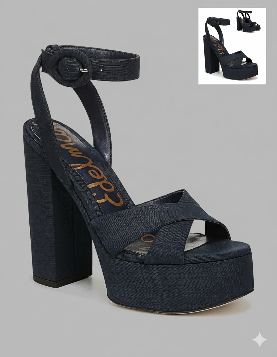 High heeled wedge sandals