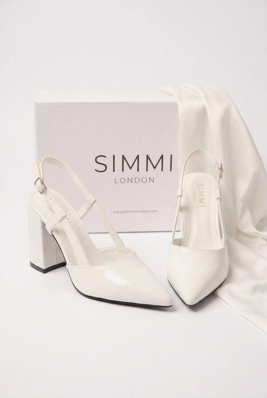 Pointed slingback block heel